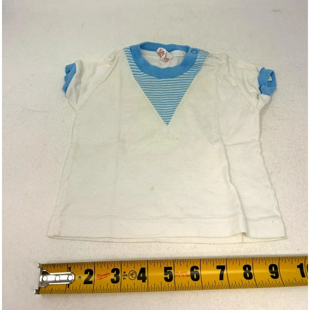 Vintage Buster Brown Baby Clothing Lot 12 Pc Blue White 6-12 Months Shoes Hat